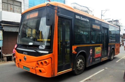 After suffering losses for two days, e-buses started running in rural areas.