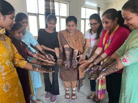 Anjali stood first in the Mehndi competition