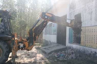As soon as the education department sealed the school, the owner had it razed to the ground with a bulldozer.