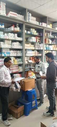 Drug inspectors raided medical stores and seized 17 samples of banned cough syrup.