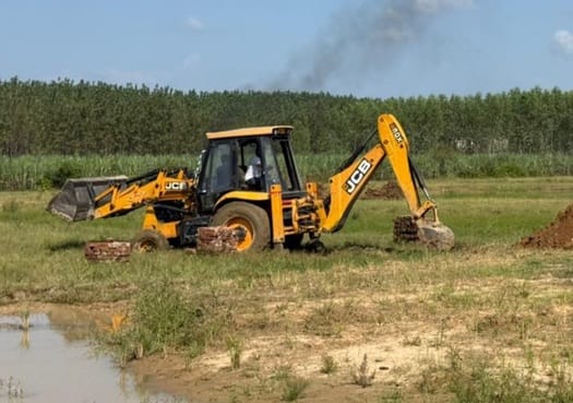 JCBs were used in two illegal colonies spread over 32 acres.