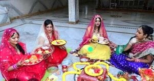Looking at the moon through a sieve, married women prayed for their husbands' long life.