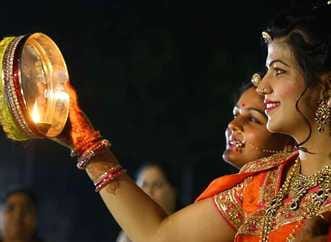 Karwa Chauth... Women kept a waterless fast and prayed for the long life of their husbands.