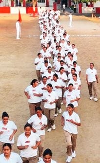 Marathon race for women recruit constables...Jabita got first place