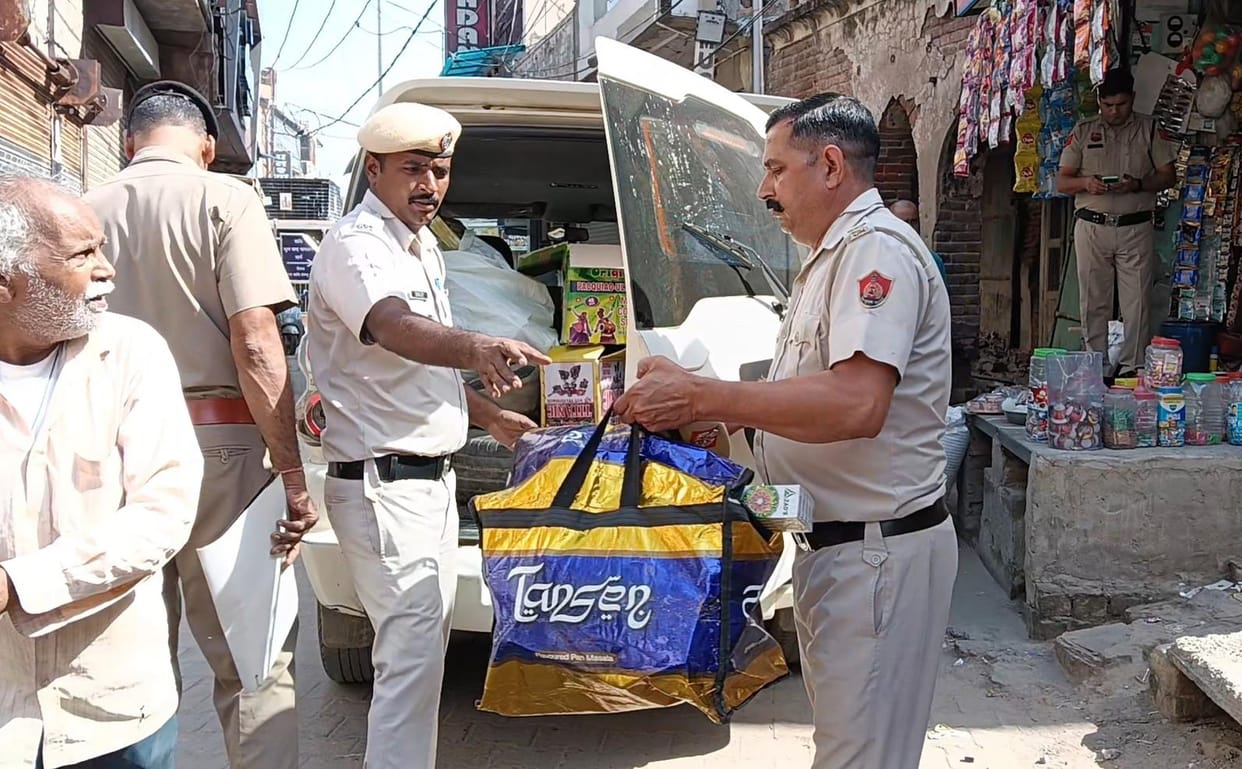 13 kg of firecrackers recovered from a grocery shop in Hira Chowk