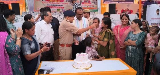 Celebrated the birth of a girl child by getting the girls to cut the cake.