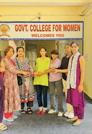 Women's college team secured third position in badminton