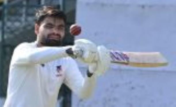 Players tried their hand at fielding with bat and ball for the Ranji Trophy match