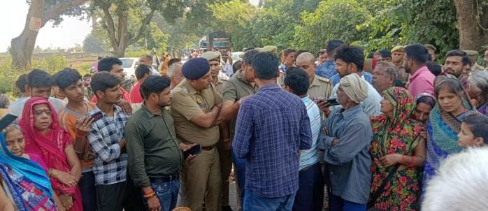 Angry villagers blocked the road after the death of a youth by placing his body.