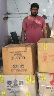 A youth was caught with six boxes of illegal firecrackers, two absconded.