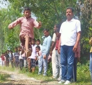 The children of Ishara and Rajpura Nyaya Panchayat showed their strength in sports.