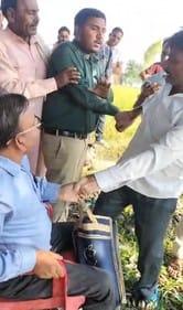 The law officer who went for measurement was pulled from his chair... pushed and shoved, video goes viral