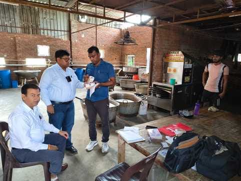 Food Safety Department destroyed one quintal of chenna and five kilos of sweets.