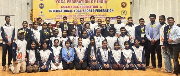 Anjali won gold in the National Yoga Sports Championship