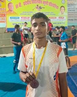 Himanshu won bronze in the 69th state wrestling competition.