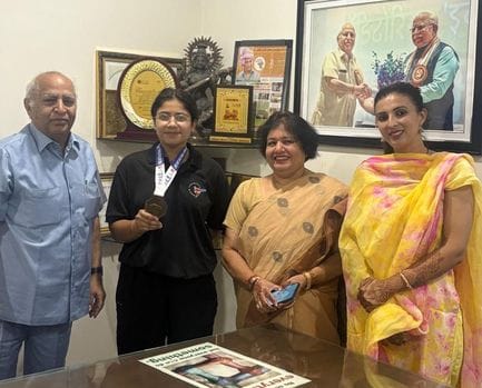 International Kukkiwon Cup gold medalist Palak welcomed