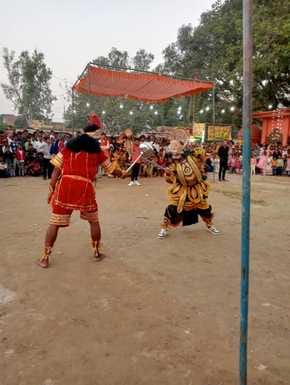 The staging of the killing of Ahiravan and Ravana