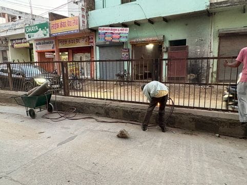 Work to remove grills begins in Bawal, to get rid of traffic jams