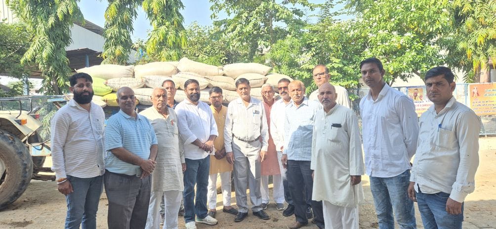 Donated 100 quintals of millet to Shri Krishna Gaushala
