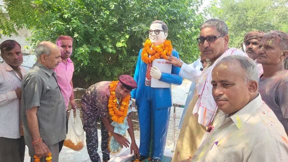 Pankaj Dahiya was welcomed by the villagers
