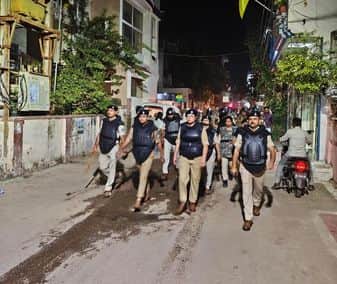 पुलिस ने ग्वालियर में ड्रिल कर तैयारियों को परखा।