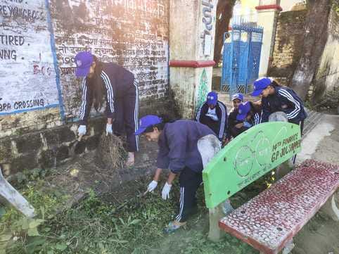 Volunteers launched a cleanliness drive in the school premises.