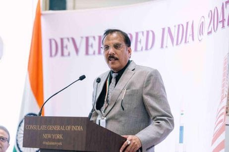 SP MP addresses Indians in New York