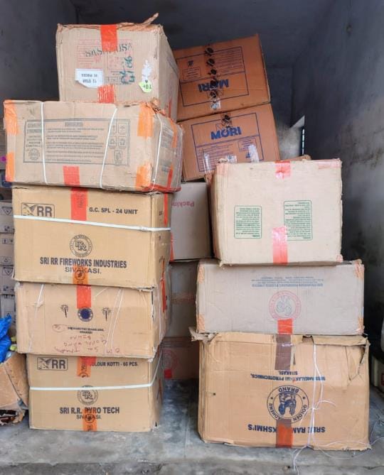 Illegal firecrackers worth Rs 3 lakh recovered from marriage hall, three arrested