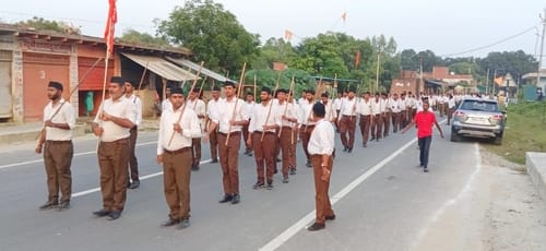 Patriotic voices echoed, uniformed volunteers performed disciplined