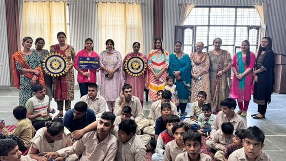 Hygiene pouches given to children in Ankur School