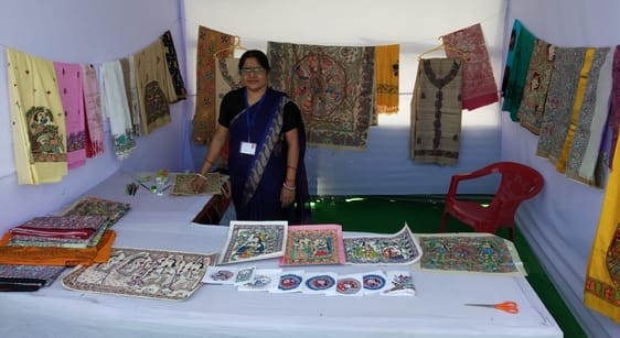 Pushpalata is adding color to her life through Mithila Arts.
