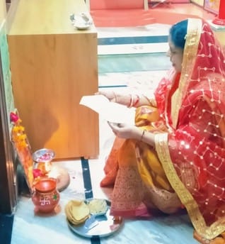 Women observe Ahoi Mata fast for the safety of their children.
