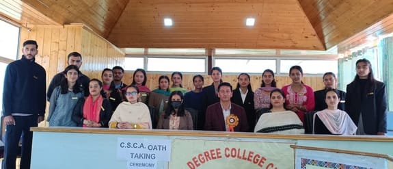 The members of the Student Central Union were sworn in at Chaupal College.