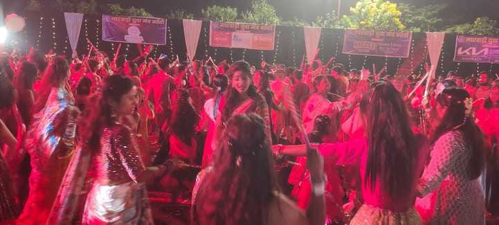 Women and girls danced in Dandiya Night...the presentation mesmerized everyone.