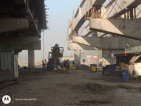 The construction of the flyover at Banipur Chowk has gained momentum.