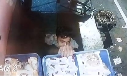 Milk crates stolen from a confectionery shop; thieves caught on camera