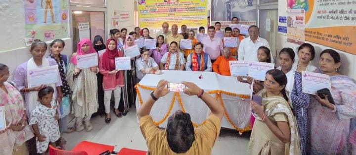 Certificates were given to successful women trainees.