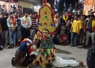 Ram Barat procession was taken out with attractive tableaux of gods and goddesses.