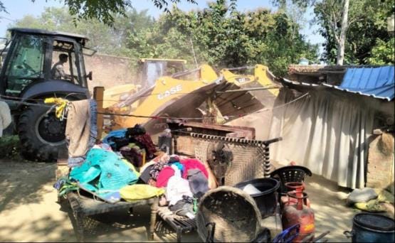 Encroachment removed from the road on the orders of the High Court