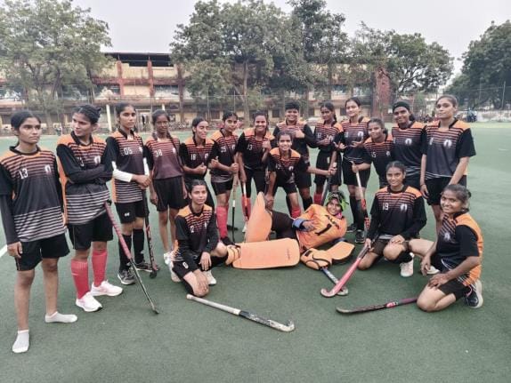 KRPG College won the women's hockey tournament trophy.