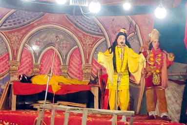Effigies of Ravana and Meghnad were set on fire simultaneously.
