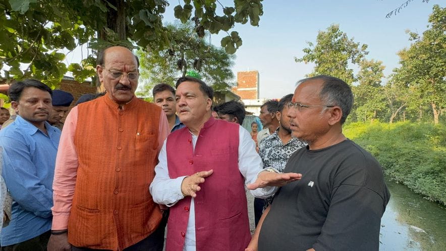Forest Minister inspected the road and drain