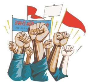 Villagers storm MLA Bhagat's residence to protest against the proposed ring road.