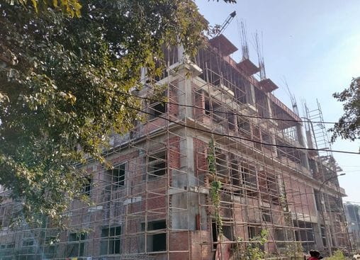 Construction of a hundred-bed hospital is stuck at a cost of Rs 18 crore.