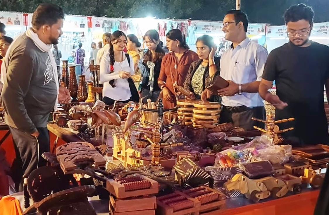 Decorated furniture stall at the Swadeshi fair