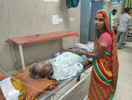The ambulance arrived after two hours and the serious patient kept groaning.