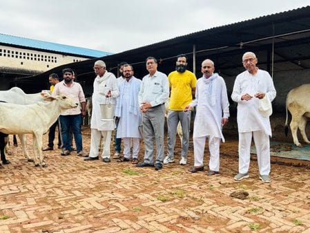 Nautana resident Subedar Major Mahendra Singh adopted eight cows