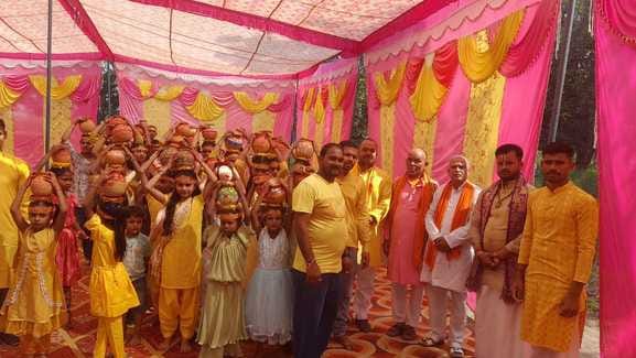 Shrimad Bhagwat Katha begins with Kalash Yatra in Kapasuna
