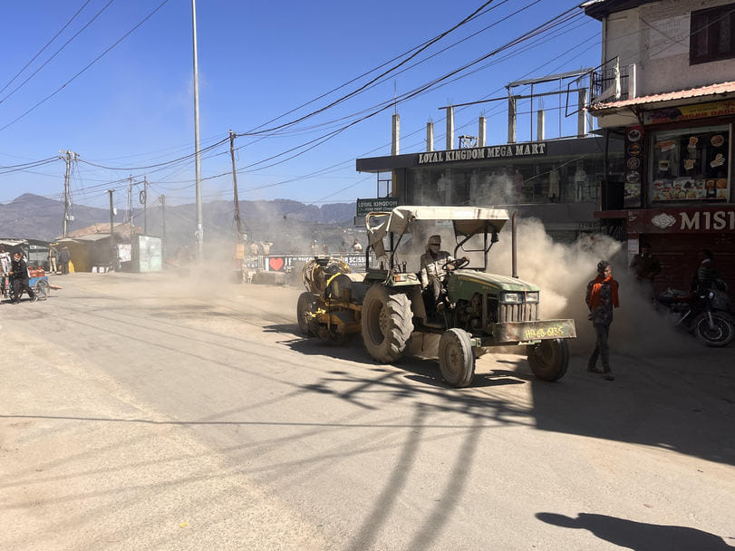 Tarring work begins on National Highway-5 in Theog