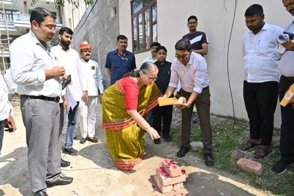 Mayor lays foundation stone for development works worth over Rs 12 crore in two wards